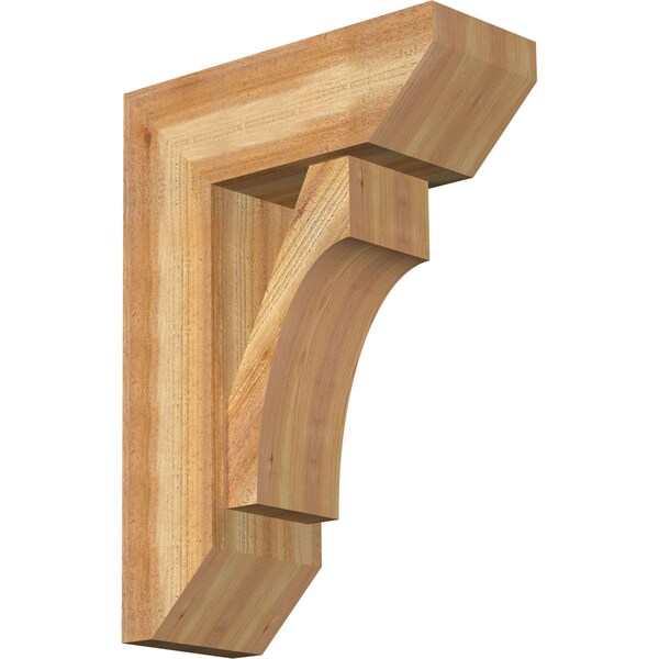 Ekena Millwork Westlake Slat Rough Sawn Bracket w/ Offset Brace, Western Red Cedar, 8"W x 20"D x 28"H BKT0806X20X28WTL06RWR - main